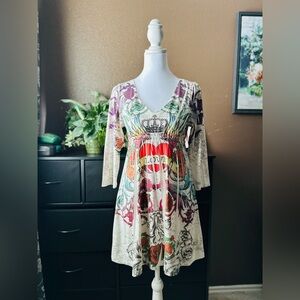 Floral Crown Graphic Women's Tunic